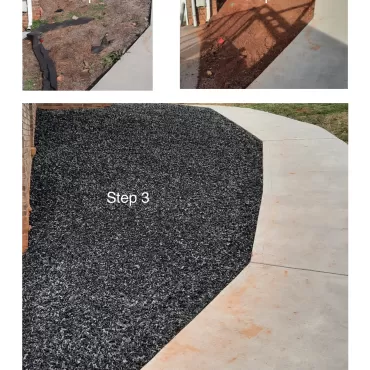Uncoated Rubber Mulch Landscape Makeover