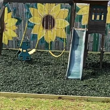 Daycare with rubber mulch playground