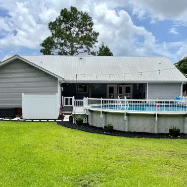 Pool and Deck with Rubber Mulch Edging
