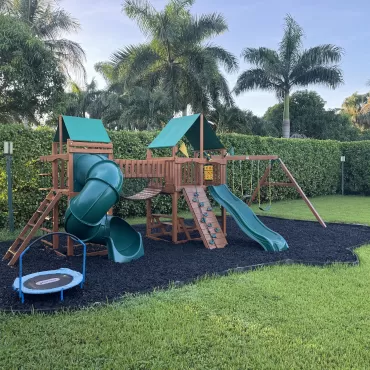 Mega Playground with Black Rubber Mulch