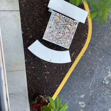 Commercial Parking Lot with Rubber Mulch in Buffer Zones