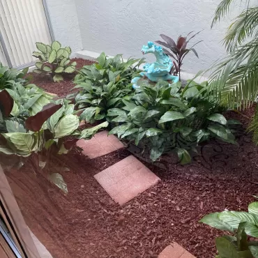 Red Landscaping Rubber Mulch in Atrium