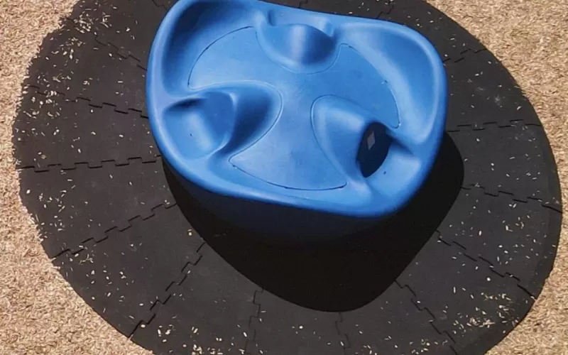 14ft Diameter Spinner Mat on a Playground