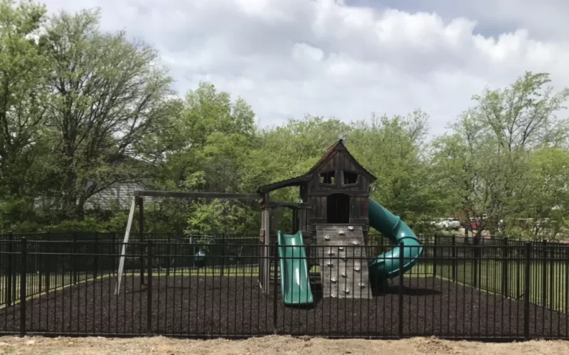 Church playground with rubber mulch surfacing