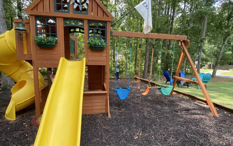 Playground with Brown Rubber Mulch in Georgia
