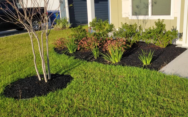 Flower Beds with Rubber Mulch