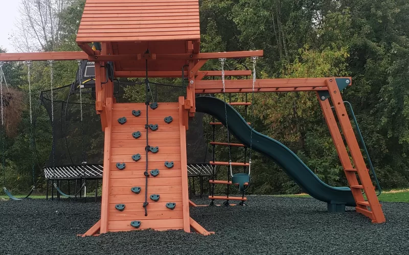 Large Playground With Rubber Mulch