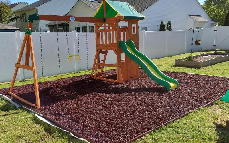 Residential Playground with Rubber Mulch Base