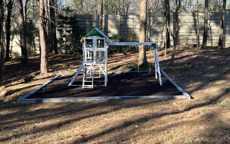 Backyard Residential Playground With Rubber Mulch