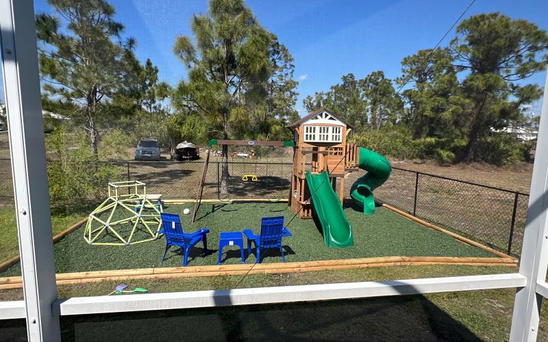 Green Rubber Mulch Playground Playground with green rubber mulch ground cover