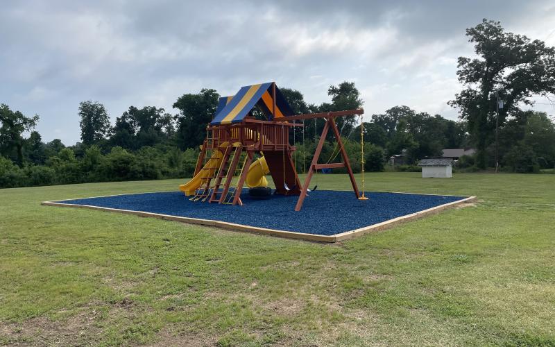 Church Playground With Blue Rubber Mulch