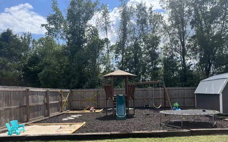 Playground with Brown Rubber Mulch Surfacing