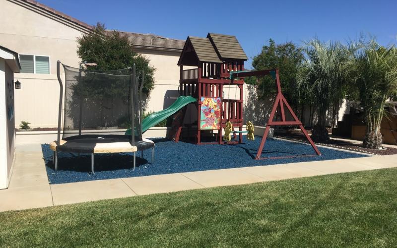 Blue Rubber Mulch Playground