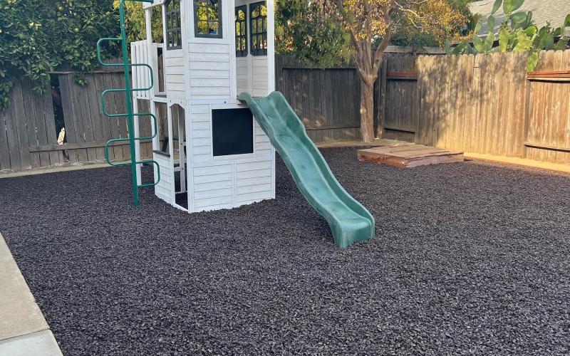 Playground With Brown Rubber Mulch