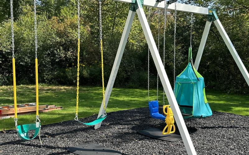 Swings with Rubber Mulch Safety Surfacing