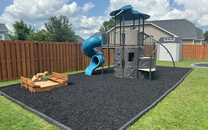 Black Rubber Mulch Playground Ground Covering