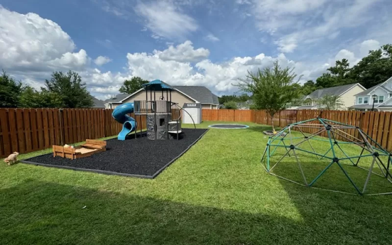 Playground with Black Rubber Mulch