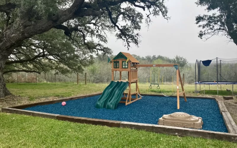 Blue Rubber Mulch Playground