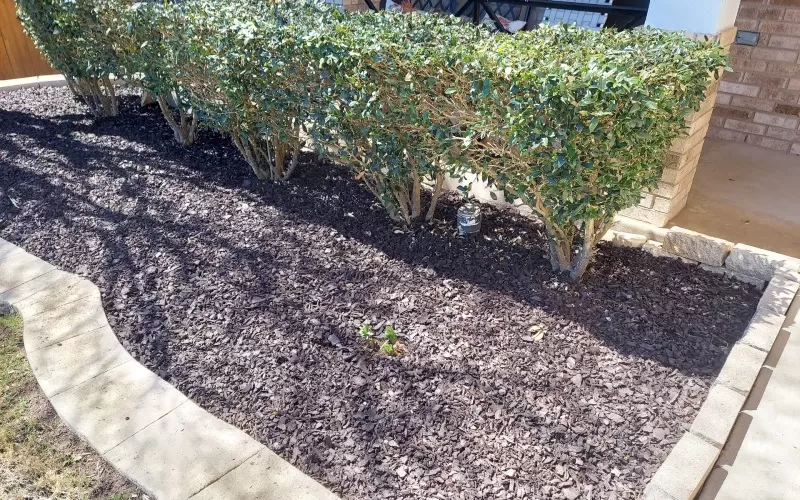 Brown Rubber Mulch Landscaping Garden Bed