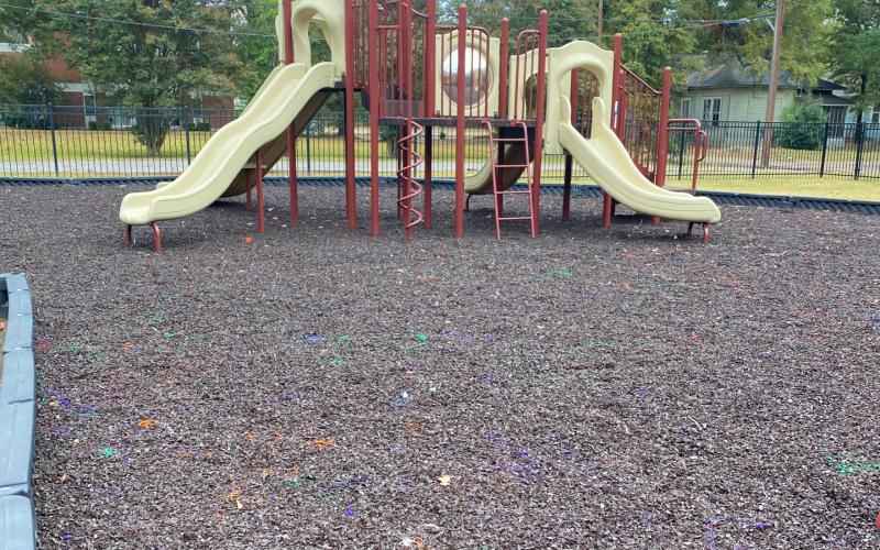 Church Playground With Brown Rubber Mulch