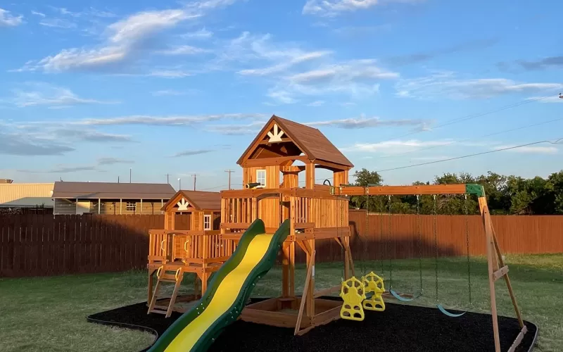 Playground with Rubber Mulch Ground Cover
