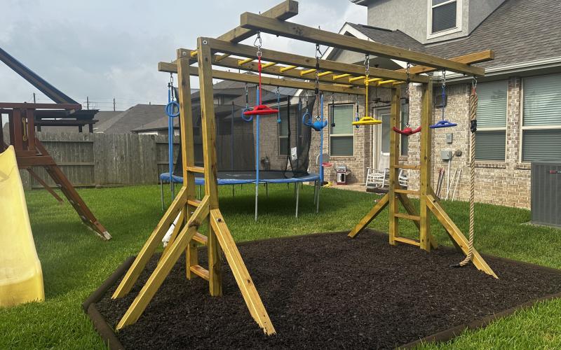 Ninja Warrior Course with Rubber Mulch Footing