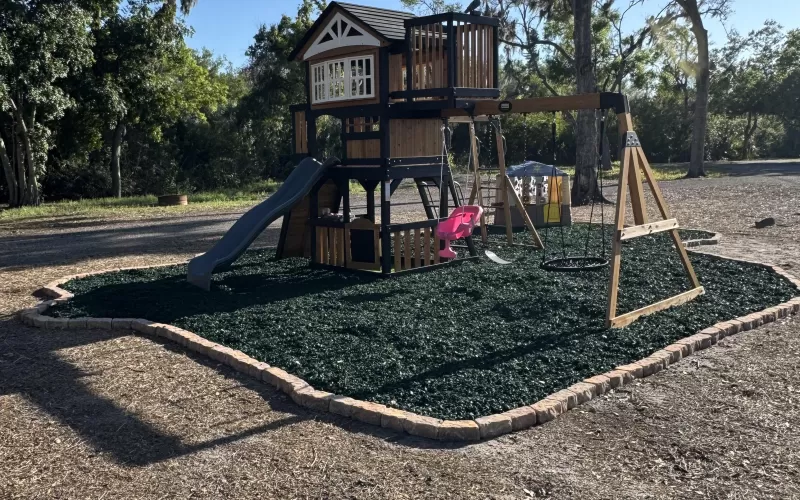 Green Rubber Mulch for Playground
