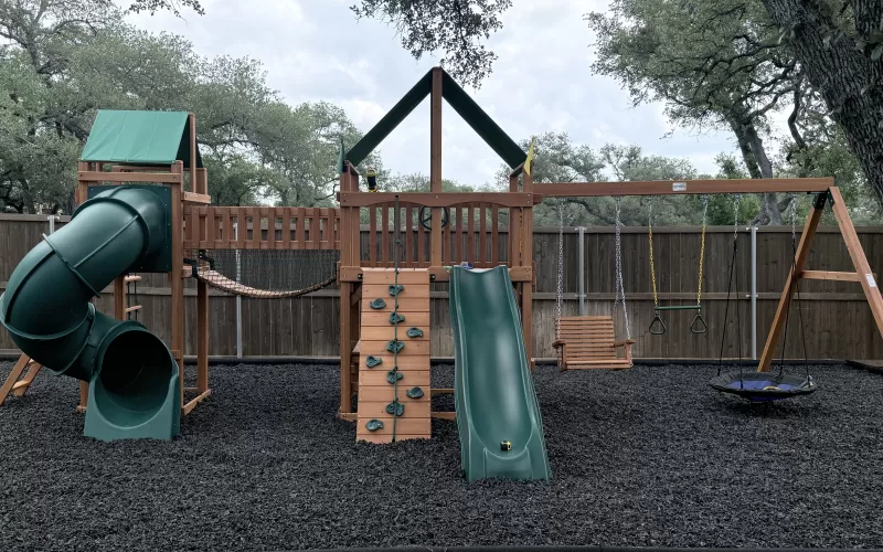 Playground with Natural Rubber Mulch