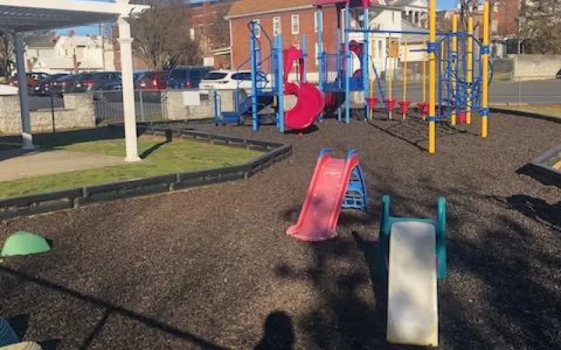 School Playground with Rubber Mulch 