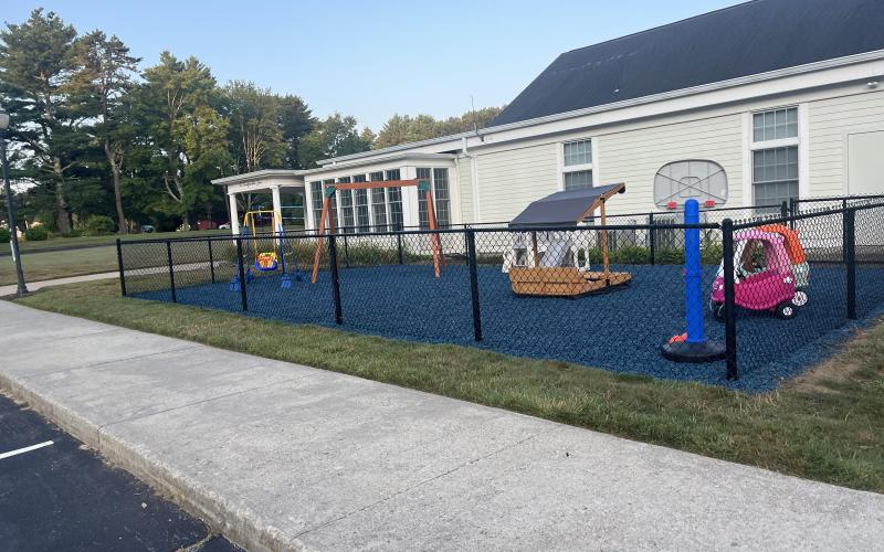 Commercial Playground with Blue Rubber Mulch Ground Cover