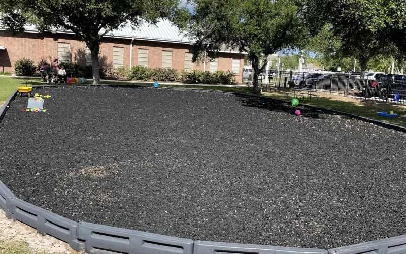 Black Rubber Mulch Playground at First Baptist Church 