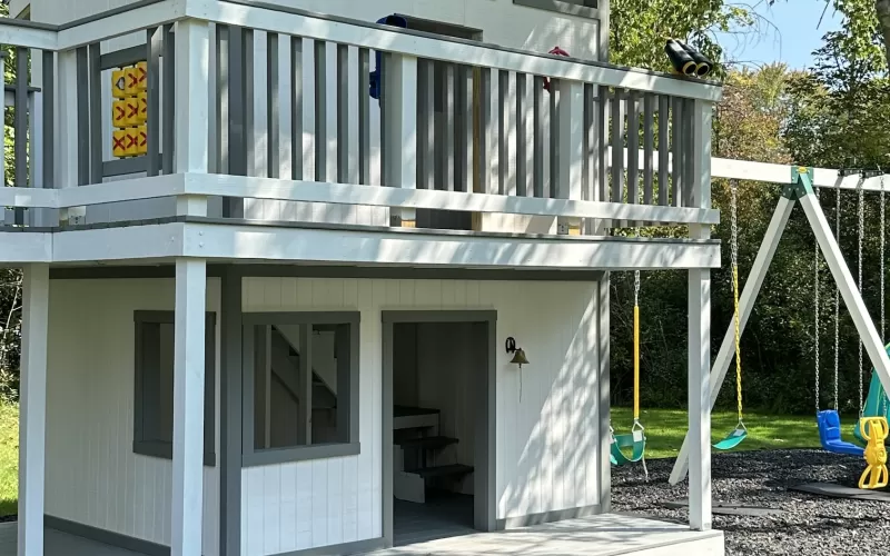 Playground House with Rubber Mulch Surfacing