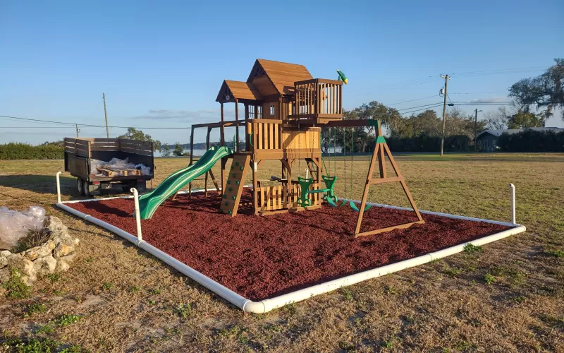 Red Rubber Mulch Playground