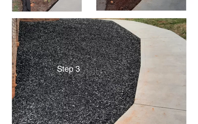 Uncoated Rubber Mulch Landscape Makeover