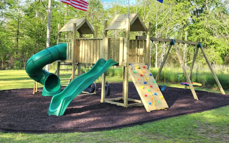 All American Playset with Rubber Mulch