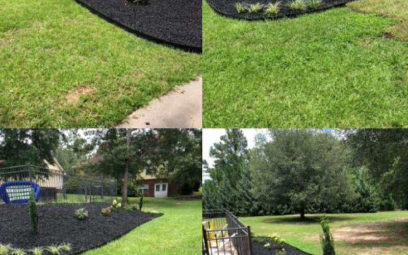 Pool Landscaping with Black Rubber Mulch