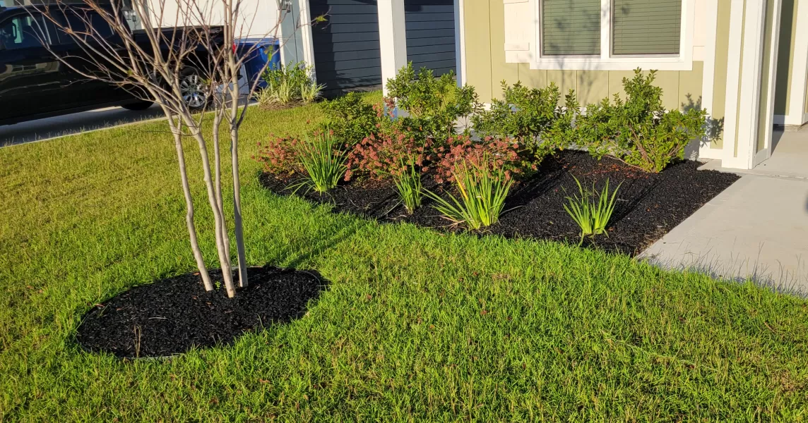 Flower Beds with Rubber Mulch