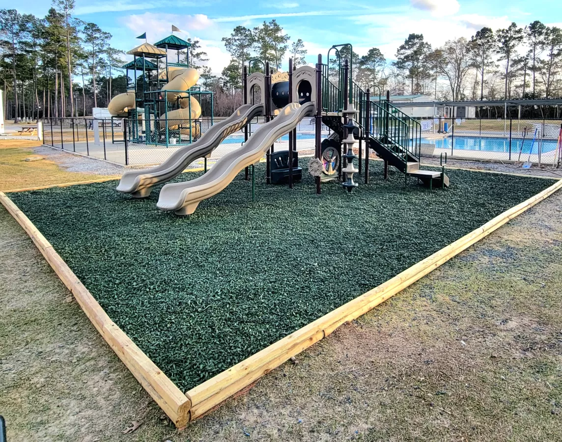 Campground Green Rubber Mulch Playground