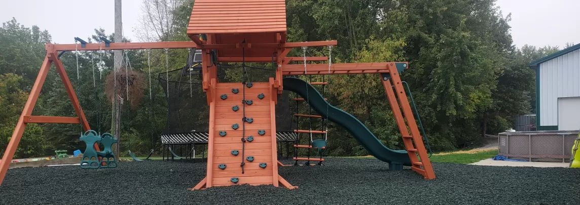 Large Playground With Rubber Mulch