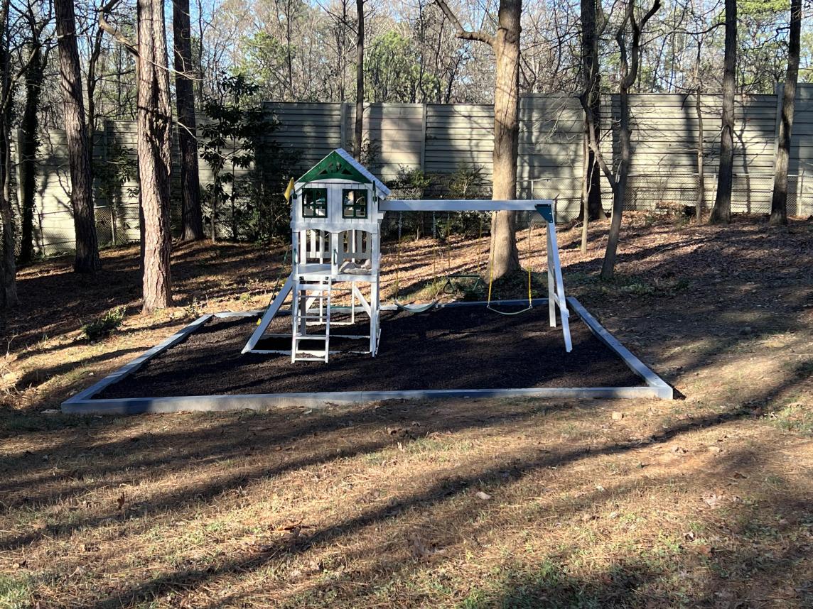 Backyard Residential Playground With Rubber Mulch