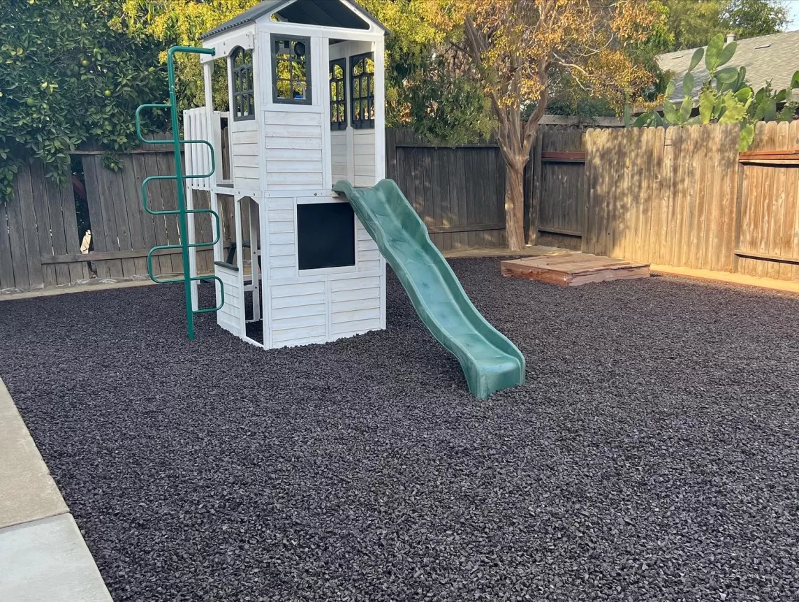 Playground With Brown Rubber Mulch