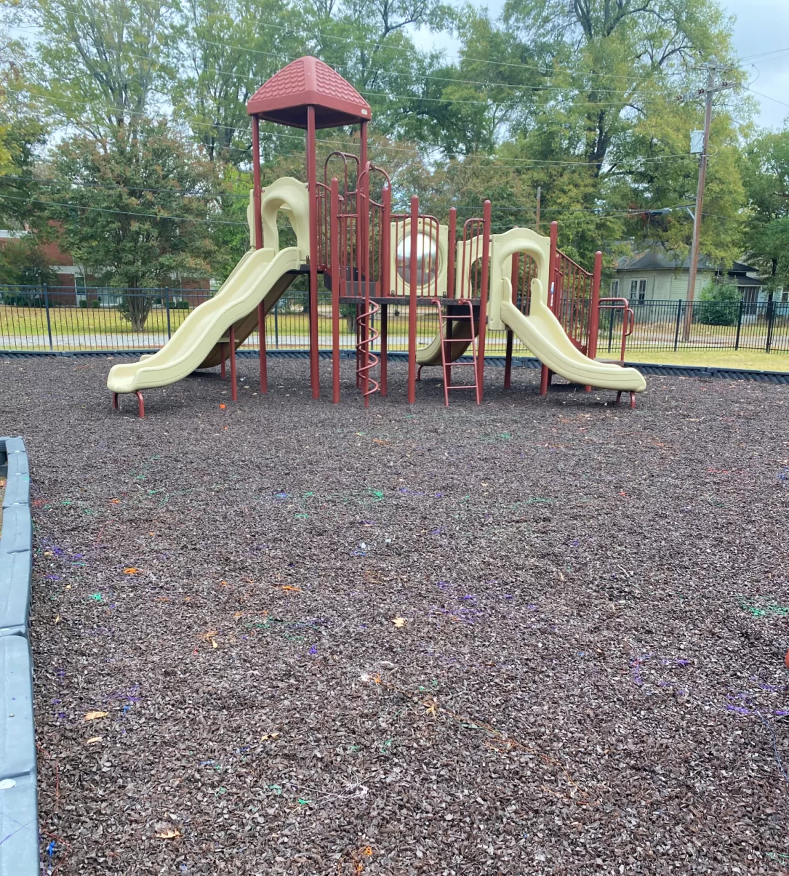 Church Playground With Brown Rubber Mulch