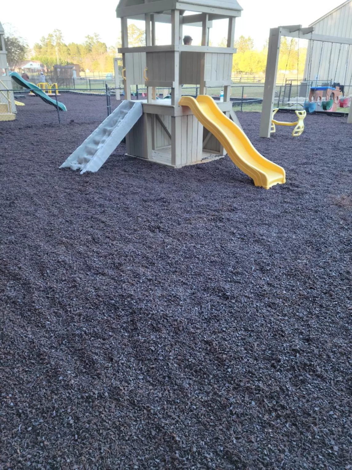 Church playground commercial rubber mulch project