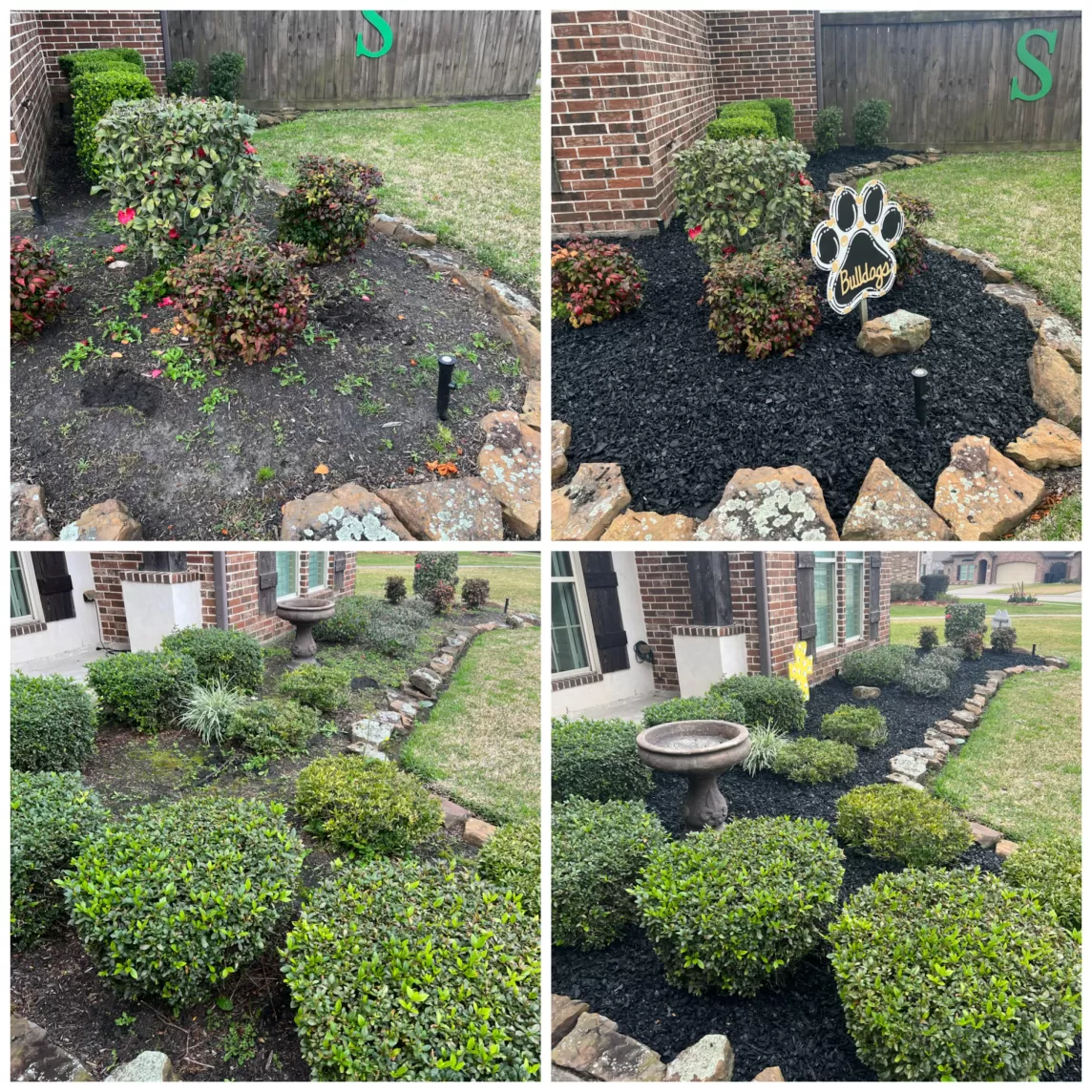 Front Yard Rubber Mulch Transformation