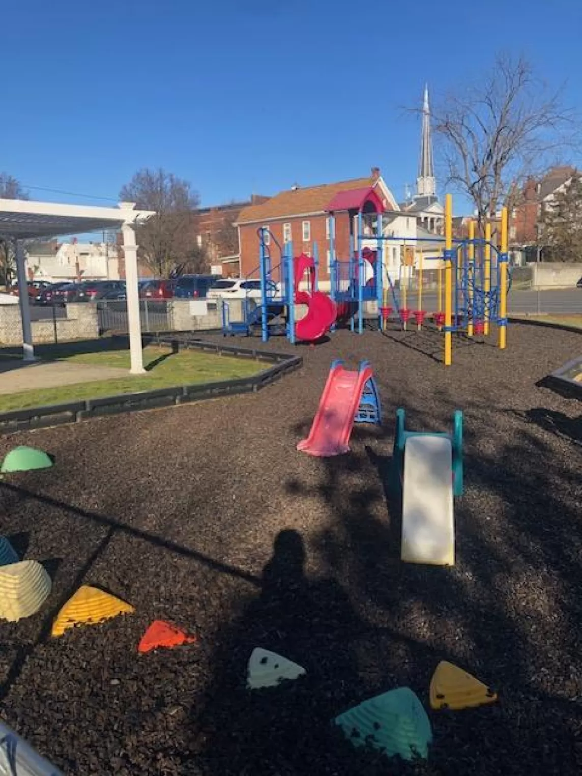 School Playground with Rubber Mulch 