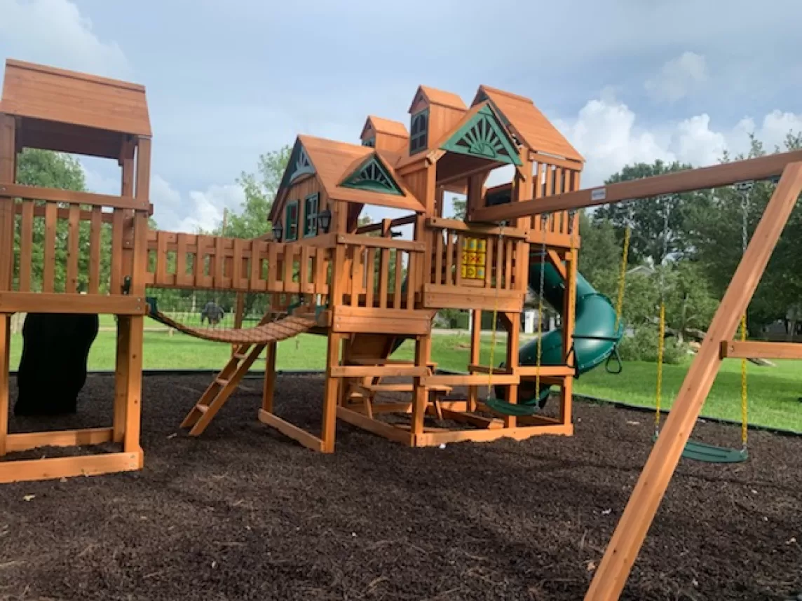 HOA Playground with Brown Rubber Mulch