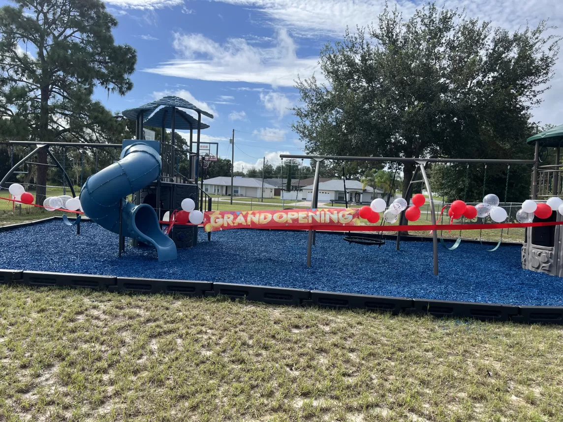 Blue Rubber Mulch Church Playground