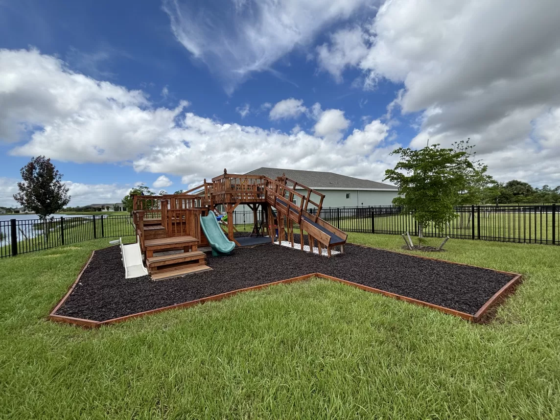 Custom Shaped Playground with Brown Rubber Mulch
