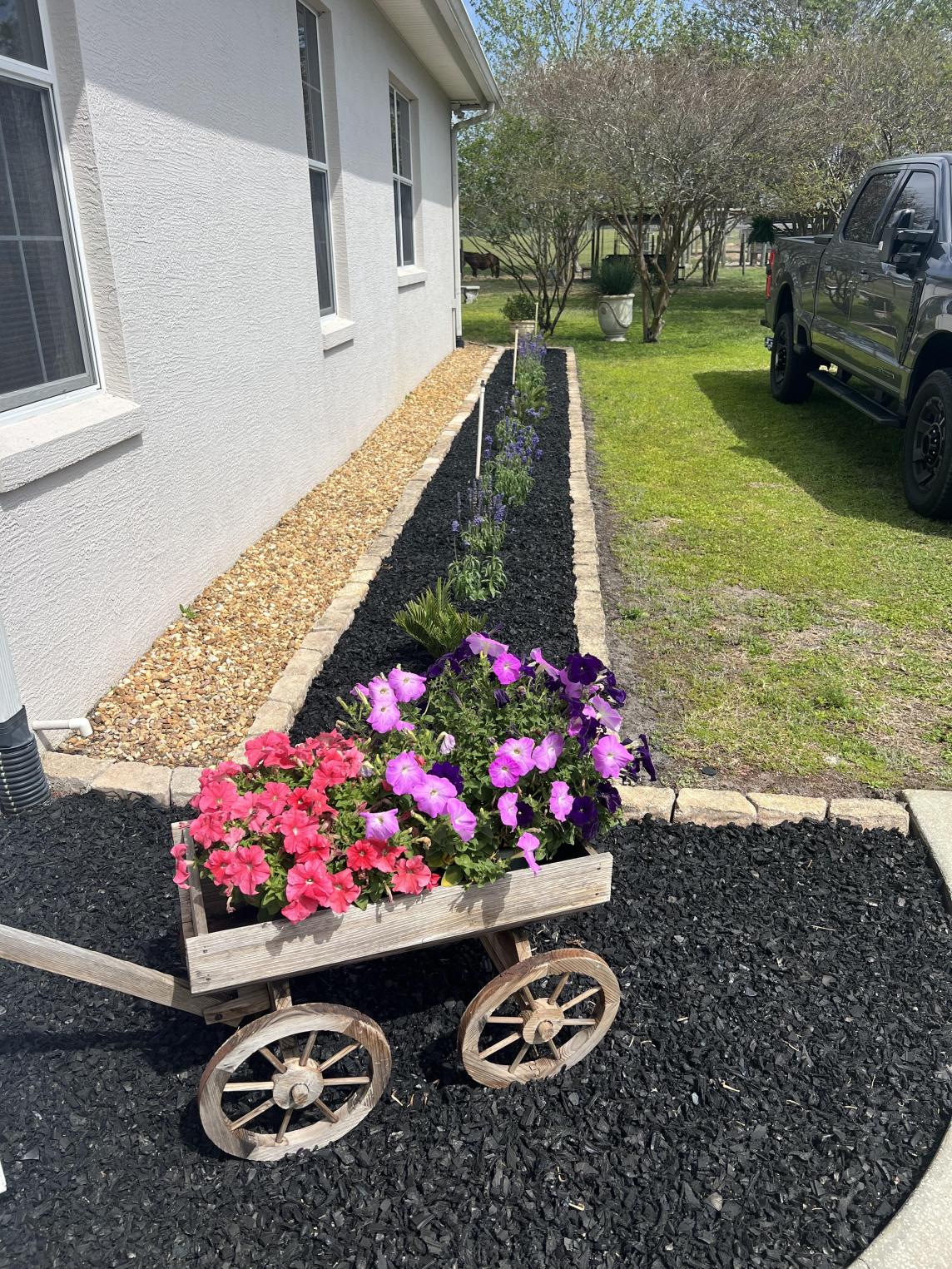 Black Rubber Mulch Garden Bed