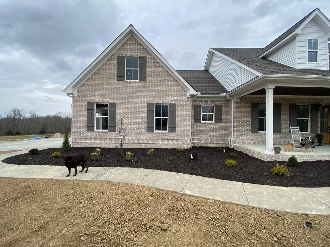 Rubber Mulch in front yard flower bed